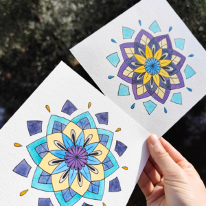 Lámina Mandalas en tonos azules - Hannevashop